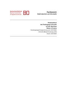 Modulhandbuch Master Informatik
