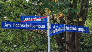 Straßenschild Am Hochschulcampus