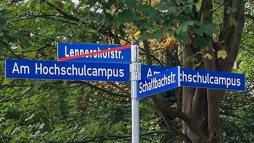 Straßenschild Am Hochschulcampus