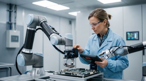 Frauenpower am Roboterarm