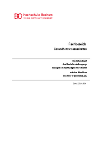 BA Management nachhaltiger Innovationen im Gesundheitswesen PO 2024 - Modulhandbuch
