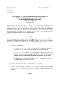 BA Gesundheitswissenschaften PO 2025 - Prüfungsordnung mit Anlagen