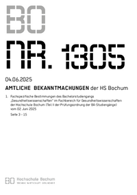 Amtliche Bekanntmachung der HS Bochum Nr. 1305, 04.06.2025