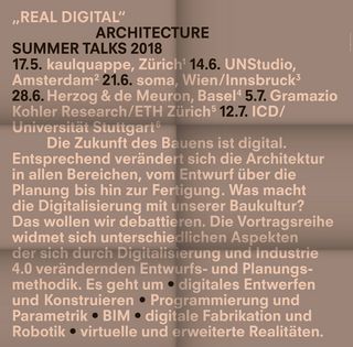 "Summer Talks 2018" des Fachbereichs Architektur