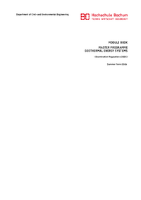 Module manual for the master's degree programme in Geothermal Energy Systems