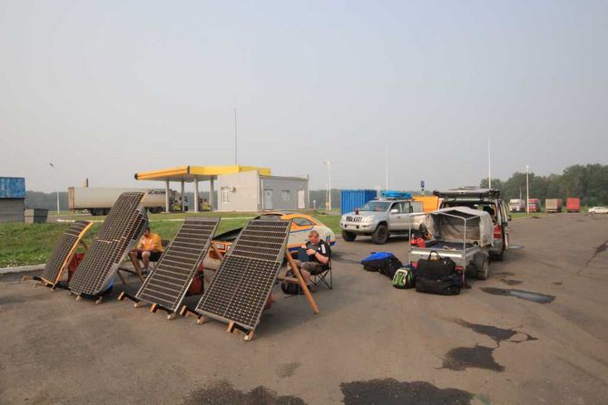 Laden am Morgen vor der letzten Etappe nach Omsk