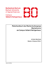 Module Manual for the Master's Degree Programme in Mechatronics