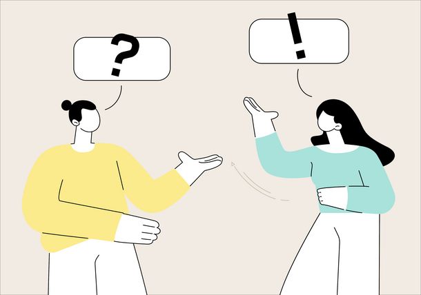Visualisierung des Themas Fragen und Antworten