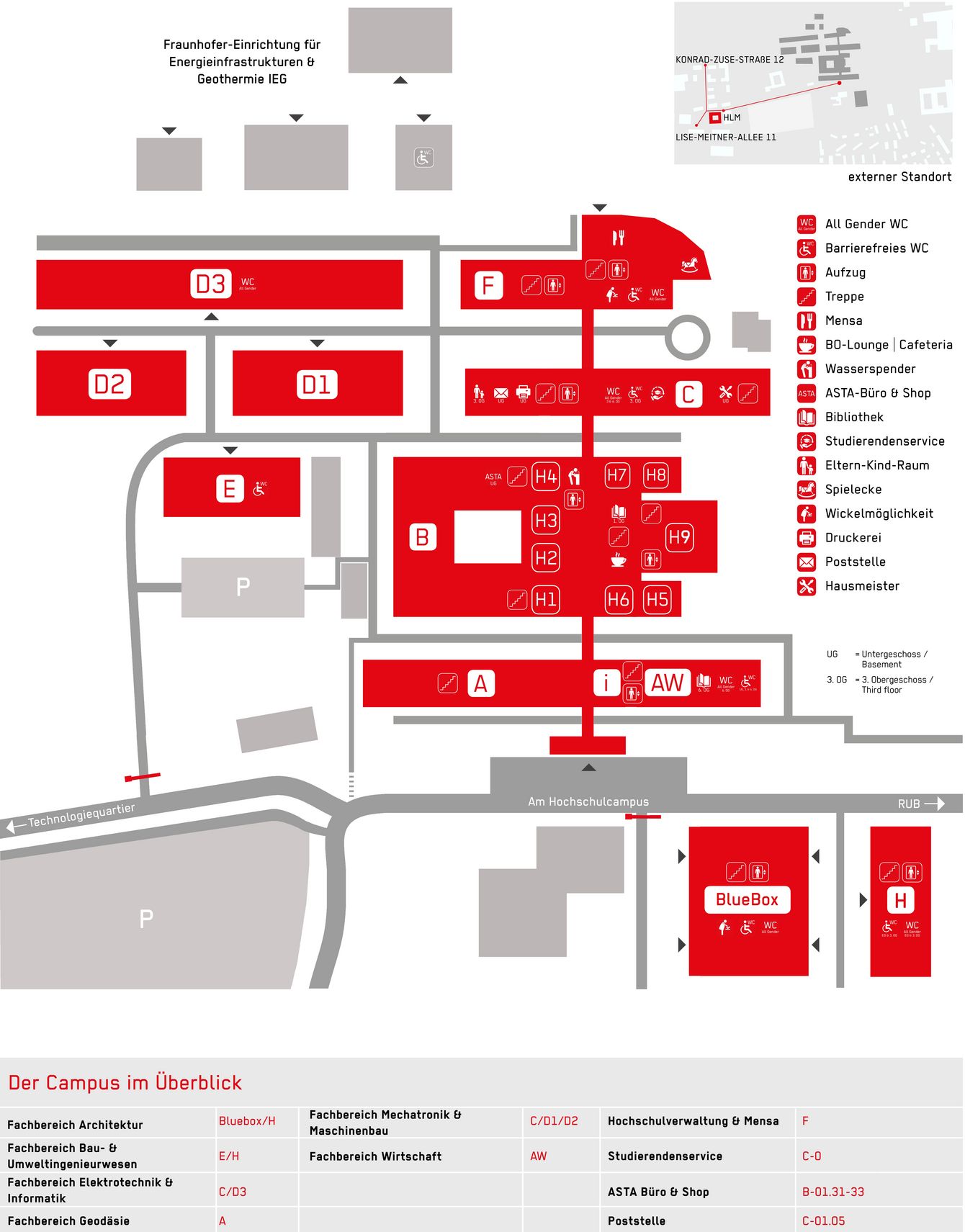Campusplan Hochschule Bochum