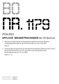 Amtliche Bekanntmachung der HS Bochum Nr. 1179, 29.06.2023