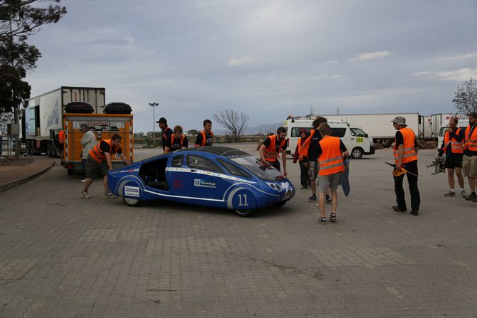 gerade noch rechtzeitig erreicht: Kontrollstopp in Port Augusta