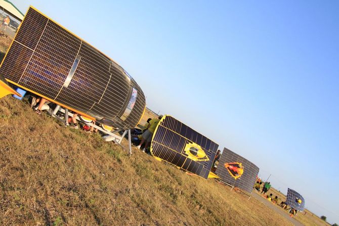 Am Ende des Tages Energie tanken von der Sonne