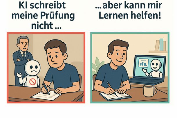 KI schreibt meine Prüfung nicht ... aber kann mir Lernen helfen!