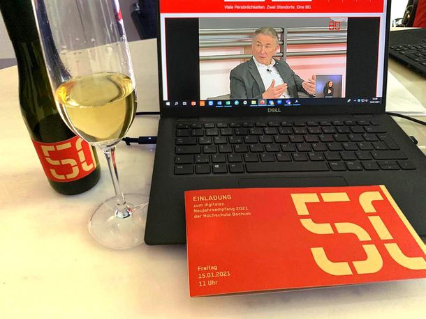 Prof. Bock während des Neujahrsempfang 2021 Prof. Bock während des Neujahrsempfang 2021
