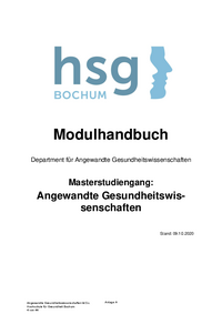 MA Angewandte Gesundheitswissenschaften PO 2024 - Modulhandbuch