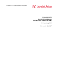 BA Regenerative Energiesysteme 2022 - Modulhandbuch