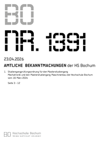 Amtliche Bekanntmachung der HS Bochum Nr. 1391, 23.04.2026