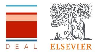 Logos DEAL und Elsevier nebeneinander