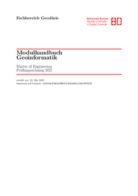 Modulhandbuch Master Geoinformatik (23. Mai 2025)
