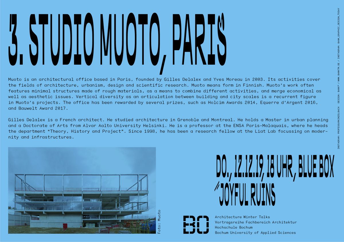 Architektur Winter Talks 2019/20: Hochschule Bochum