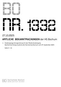 Amtliche Bekanntmachung der HS Bochum Nr. 1332, 27.10.2025