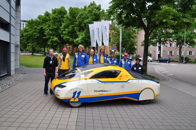 Teamfoto vor dem Fraunhofer-Institut