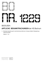 Amtliche Bekanntmachung der HS Bochum Nr. 1229, 08.05.2024